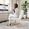 Flash Furniture Chloe Mid-Back White Padded LeatherSoft Armless Office Chair w/Adjustable Height, Gold Frame CH-232174-WH-GLD-GG - alternate 8